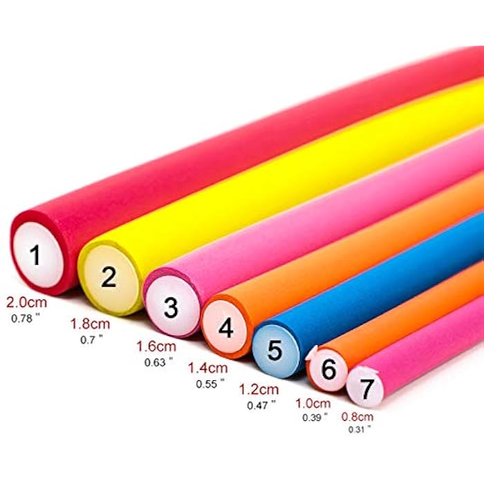 Ms Aloe 3Pack Flexible Twist-Flex Spiral Hair Curlers - Soft Foam No Heat Rollers for Long, Medium, Short Hair (Diameter 0.8cm, 30 Rods) - Image 4